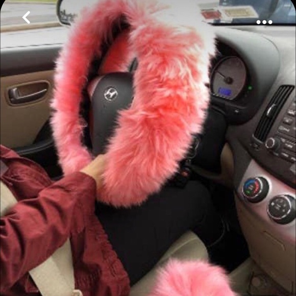 Accessories - Pink fur 3 pcs car accessories